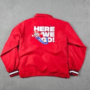Mario Varsity Jacket Youth 2XL Red Snaps Galaxy Movie Nintendo Gamer Merch NWT